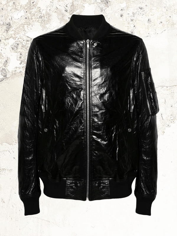 Rick Owens leather bomber jacket