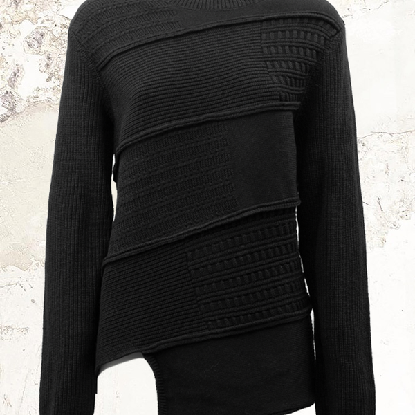 トップス COMME des GARCONS knit asymmetry archive Black Comme des garçons asymmetric jumper – MDE