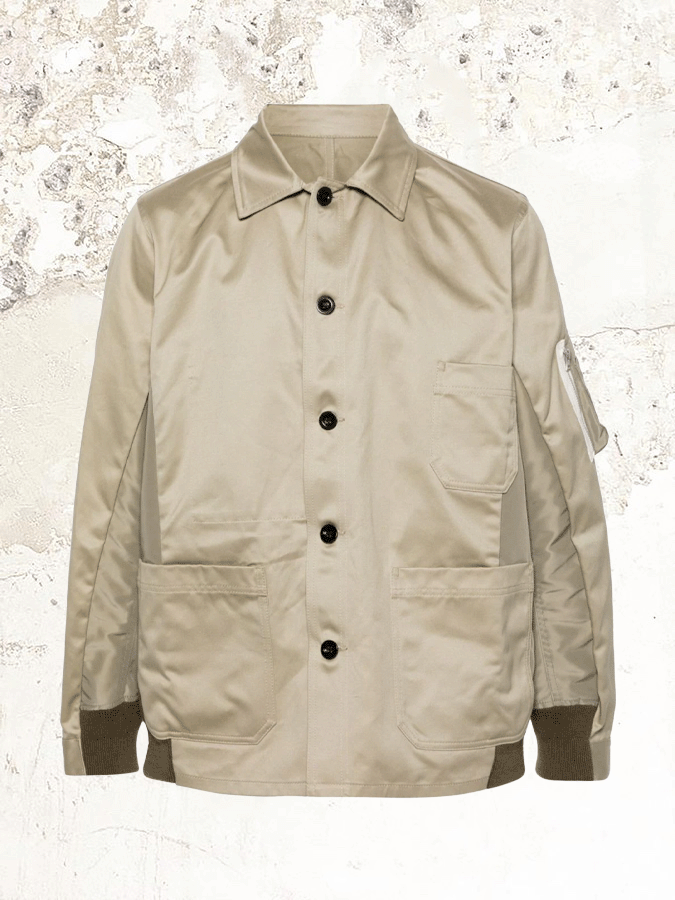 твиловая куртка-рубашка со вставками sacai