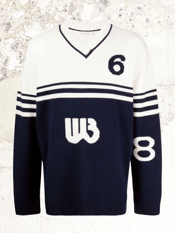 Wales Bonner v-neck intarsia-knit jumper – MDE