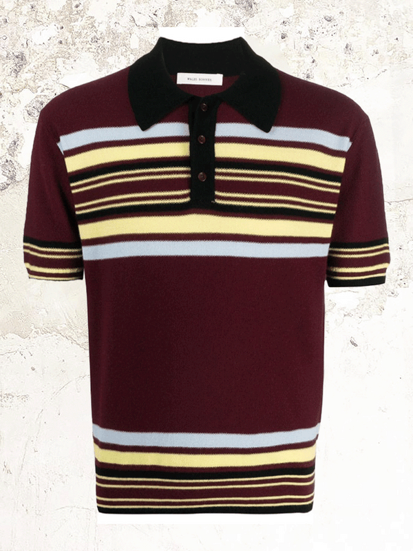 Wales Bonner Striped knit Polo T-shirt