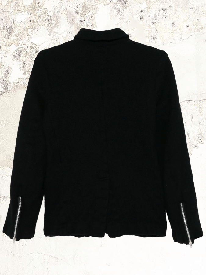 Black Comme Des Garçons felted zip blazer