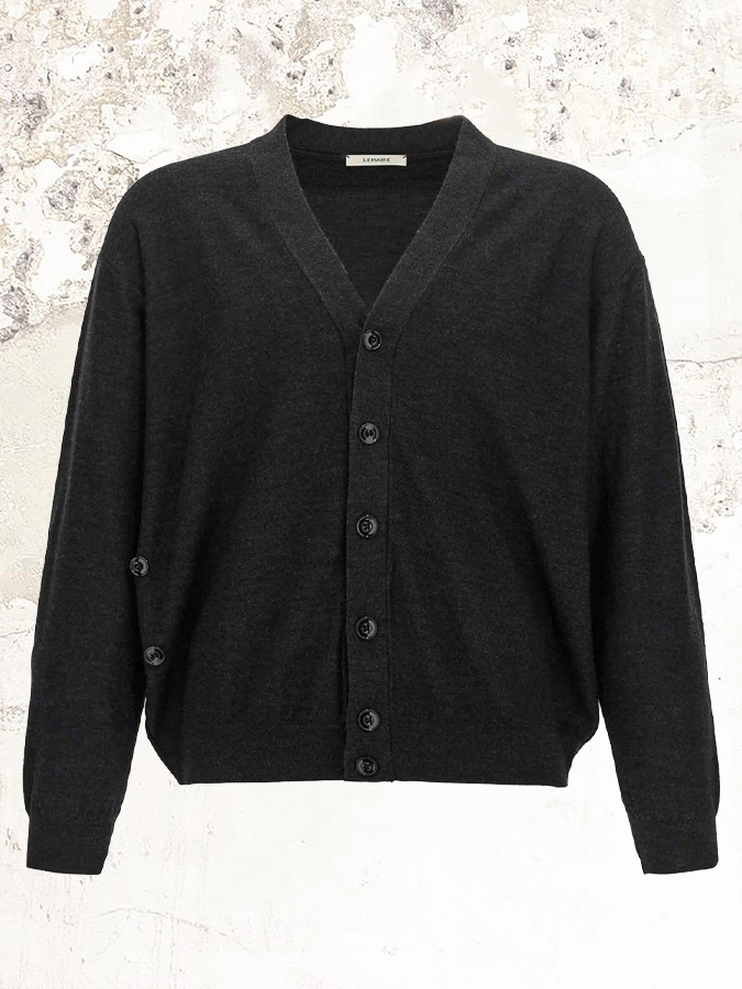 LEMAIRE V-Ausschnitt Strickjacke aus Wollmischung