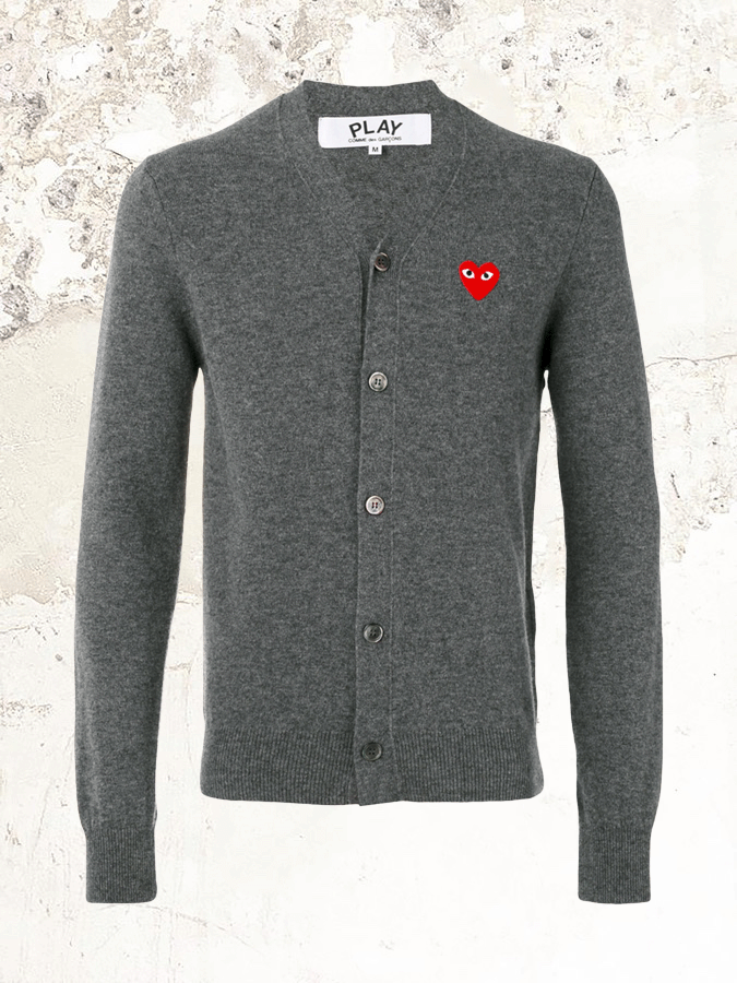 Comme Des Garçons Play V-NECK BUTTON-UP Cardigan