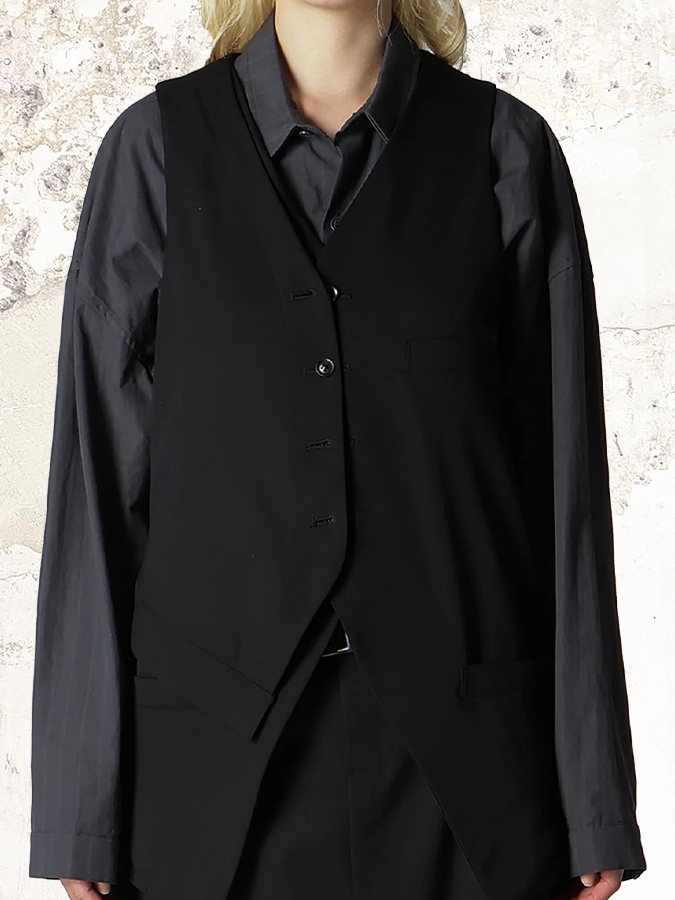 Limi feu WOOL GABARDINE LAYERED VEST