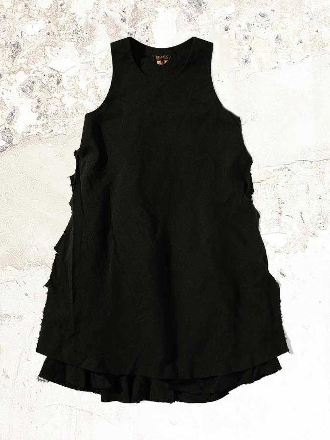 Comme Des Garçons Schwarzes asymmetrisches Designkleid