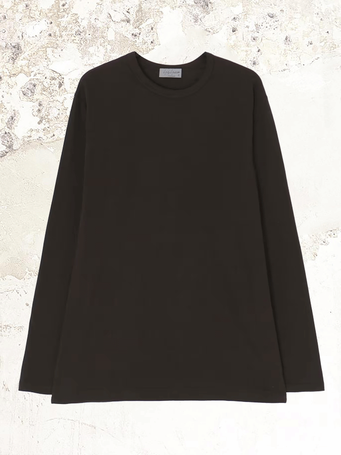 Yohji Yamamoto Charcoal Long-Sleeve Cotton T-Shirt
