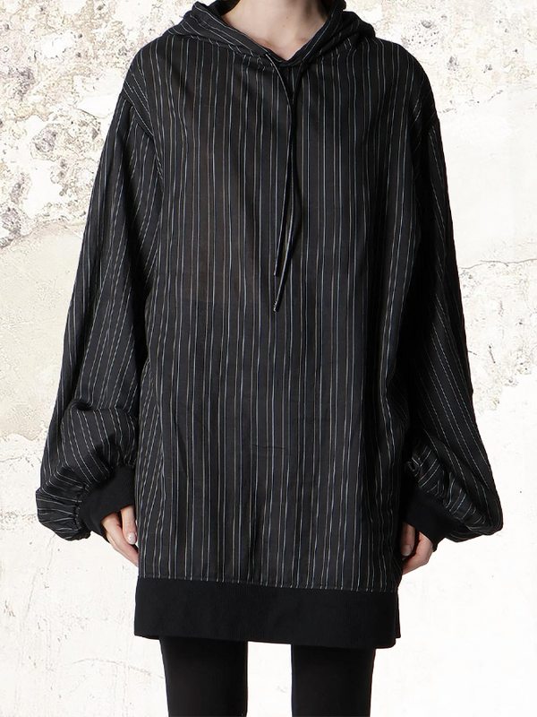Yohji Yamamoto STRIPE  RELAXED S HOODIE
