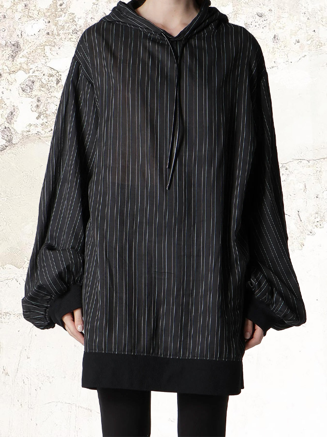 Yohji Yamamoto STRIPE  RELAXED S HOODIE