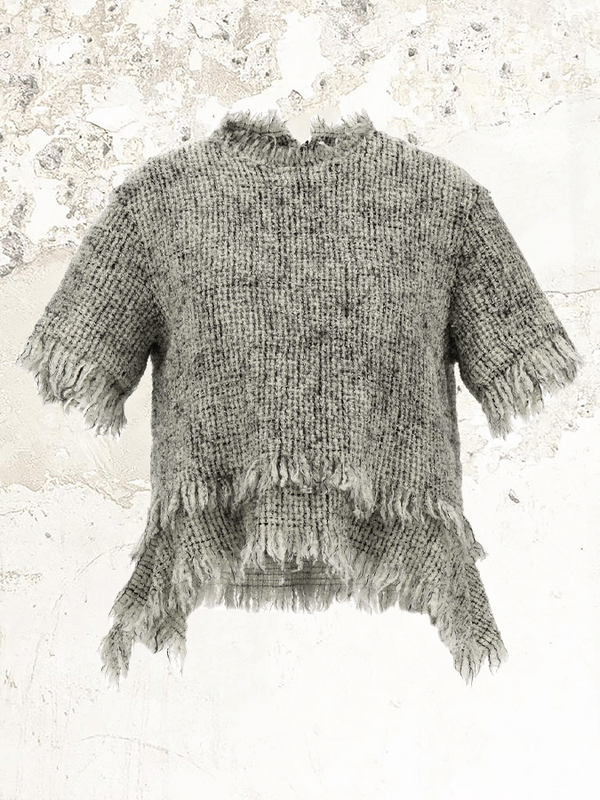 sacai wool-blend tweed Pullover