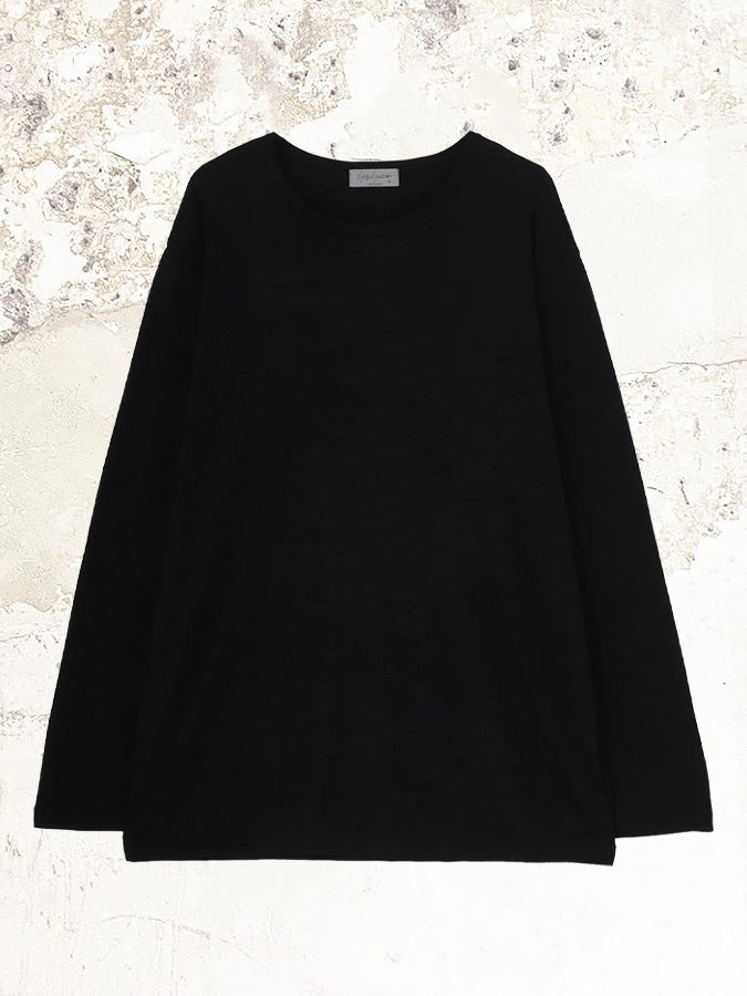 YOHJI YAMAMOTO  Rundhals-Langarm-T-Shirt aus Wolle