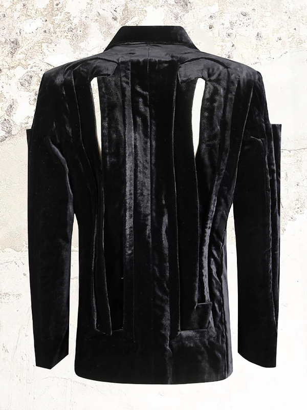 Comme Des Garçons cut-out detail velvet blazer