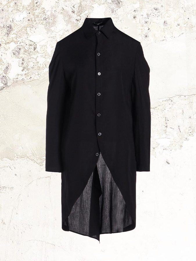 Yohji Yamamoto Hemdkleid mit abgerundetem Saum