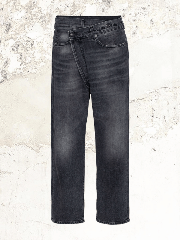 R13 crossover-front jeans