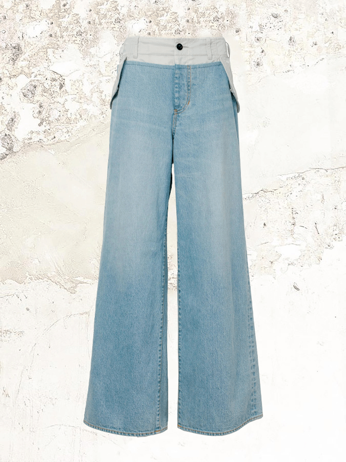 sacai panelled denim jeans
