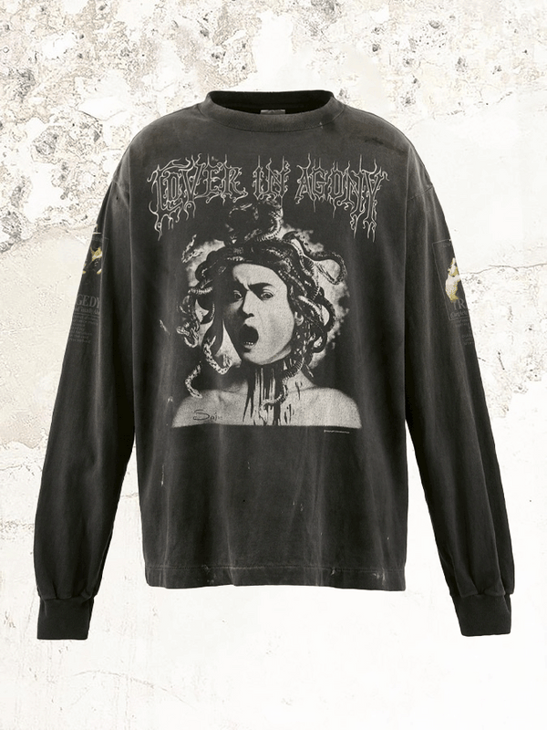 SAINT MXXXXXX graphic-print long-sleeve T-shirt – MDE