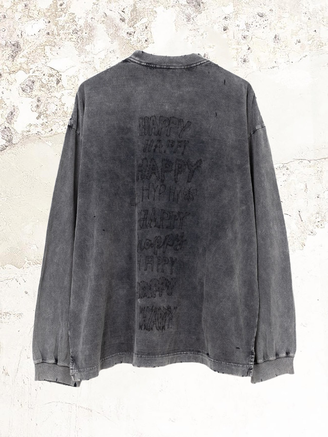 Maison MIHARA YASUHIRO Bleached Cat Print Long Sleeve T-shirt
