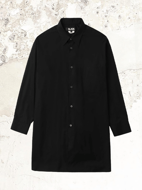 Черная рубашка с атласными вставками Comme Des Garçons