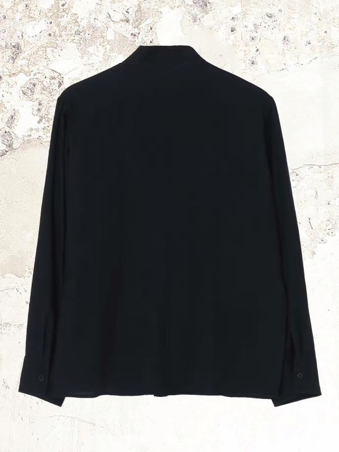 Yohji Yamamoto stand collar wool shirt