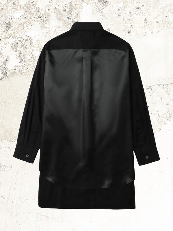 Черная рубашка с атласными вставками Comme Des Garçons