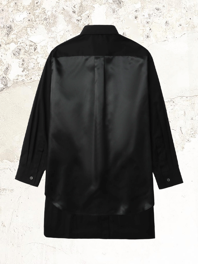 Comme Des Garçons Schwarze Satin-Panel-Hemd