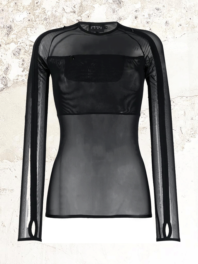 Прозрачная футболка Joanna Parv с длинными рукавами