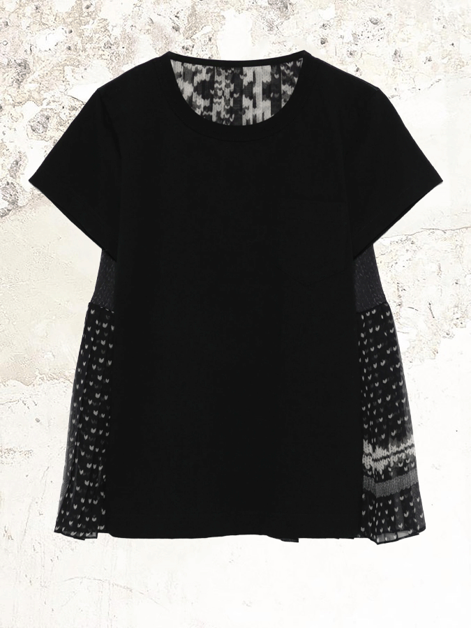 sacai pattern knit t-shirt