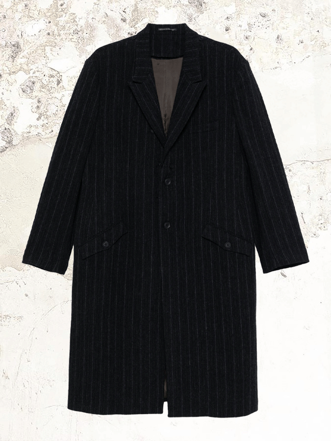 Yohji Yamamoto pinstriped coat