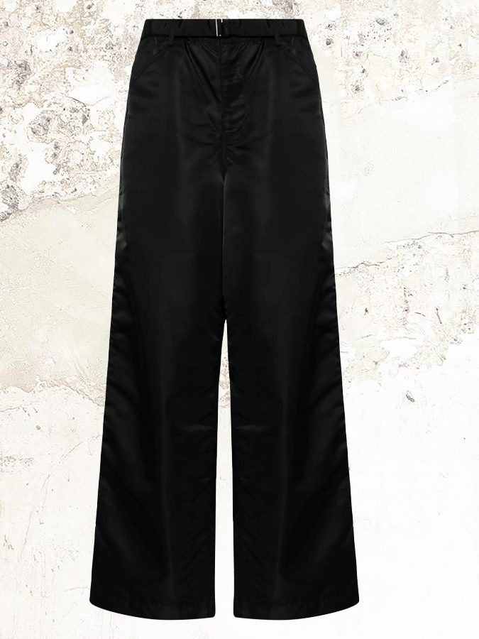 sacai nylon twill belted trousers