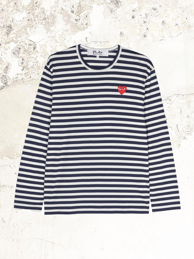 Comme Des Garçons Play LOGO PATCH LANGARM T-SHIRT