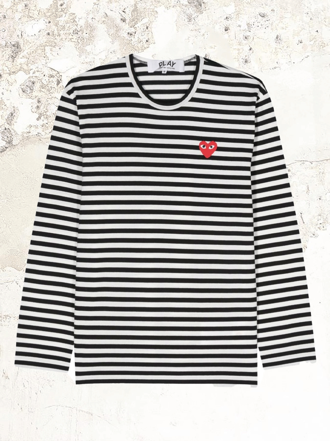 Comme Des Garçons Play LOGO PATCH LANGARM T-SHIRT