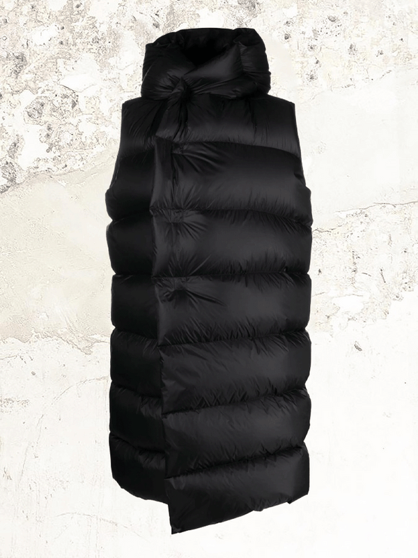 RICK OWENS quilted long Hooded vest