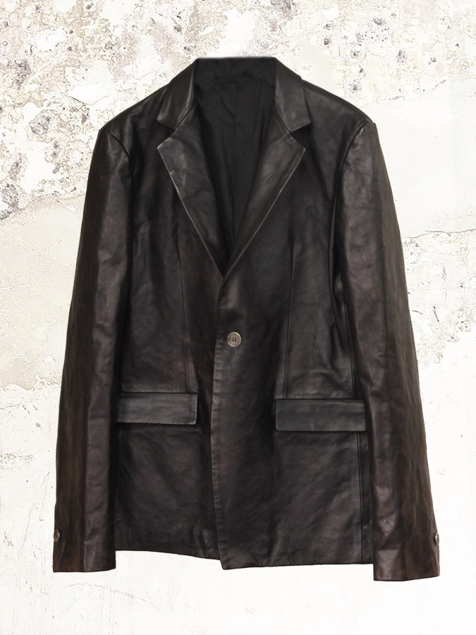 K`ang single-breasted leather blazer