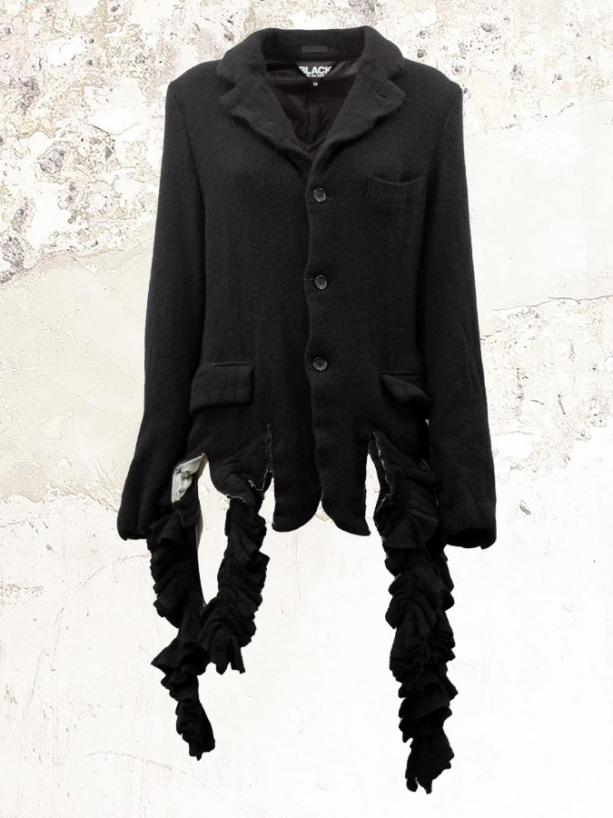 Black Comme des Garçons fringed blazer