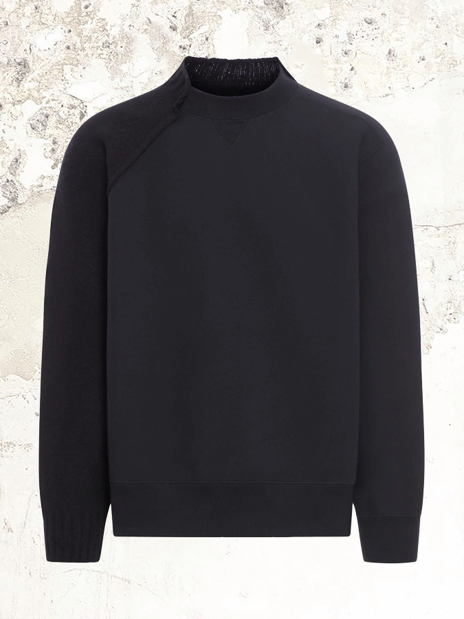 sacai hybrid design crew neck sweater