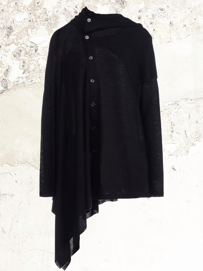 YOHJI YAMAMOTO Krepp asymmetrische Strickjacke