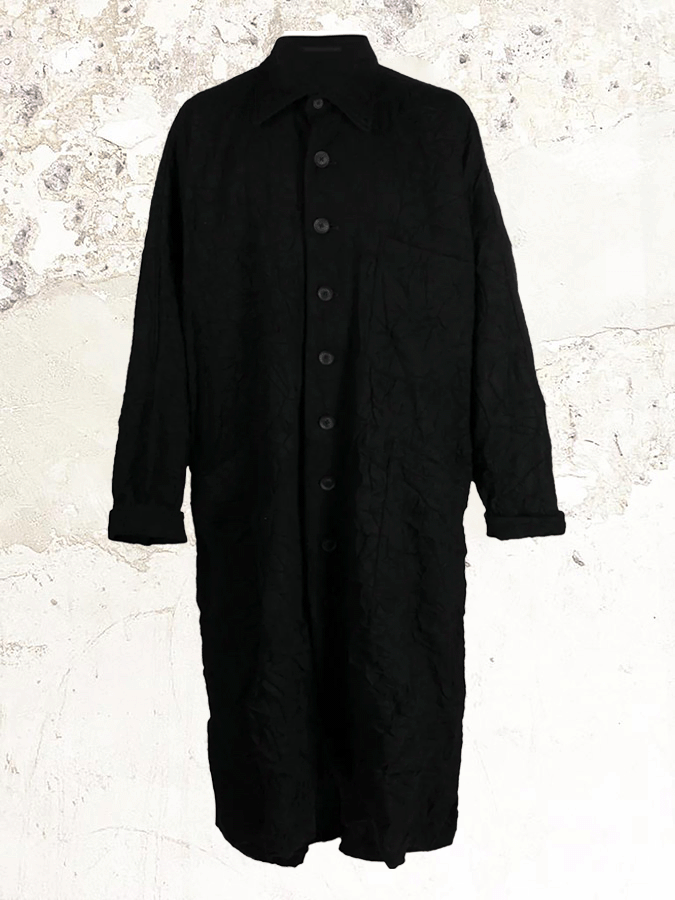 Yohji Yamamoto Пальто макси с жатым эффектом