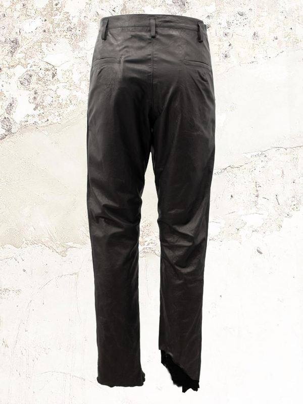 Limi feu slim leather crinkled trousers