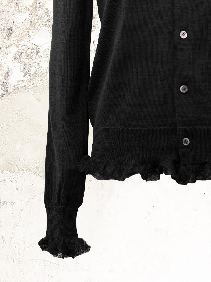 Comme Des Garçons Comme Des Garçons ruffle cashmere cardigan