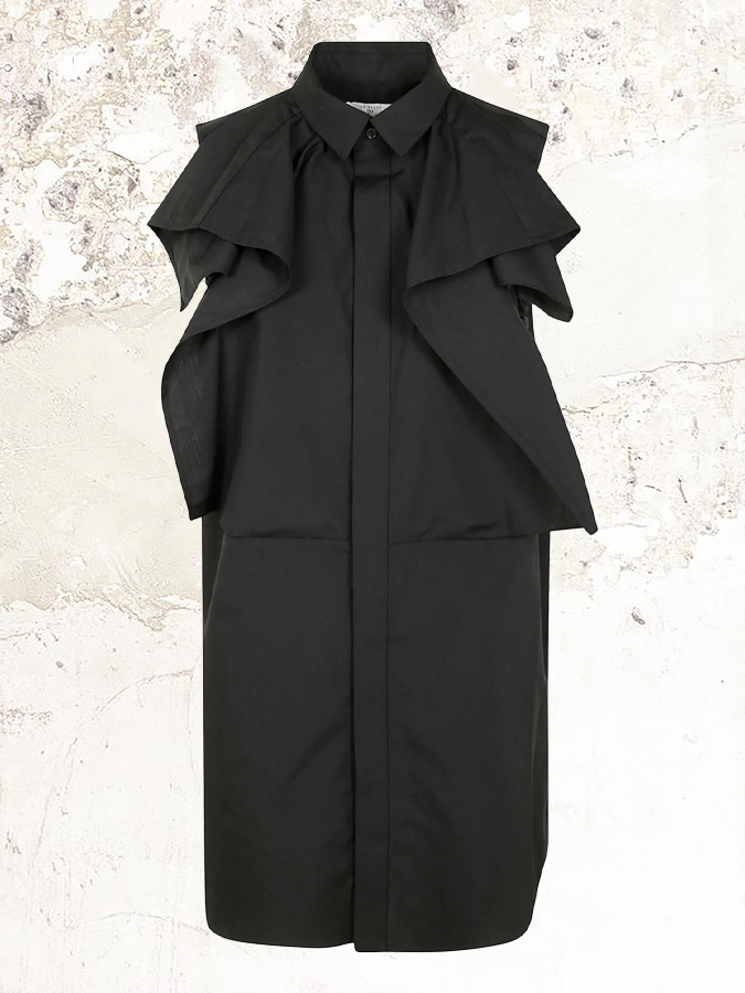 sacai ruffle-detail shirt dress