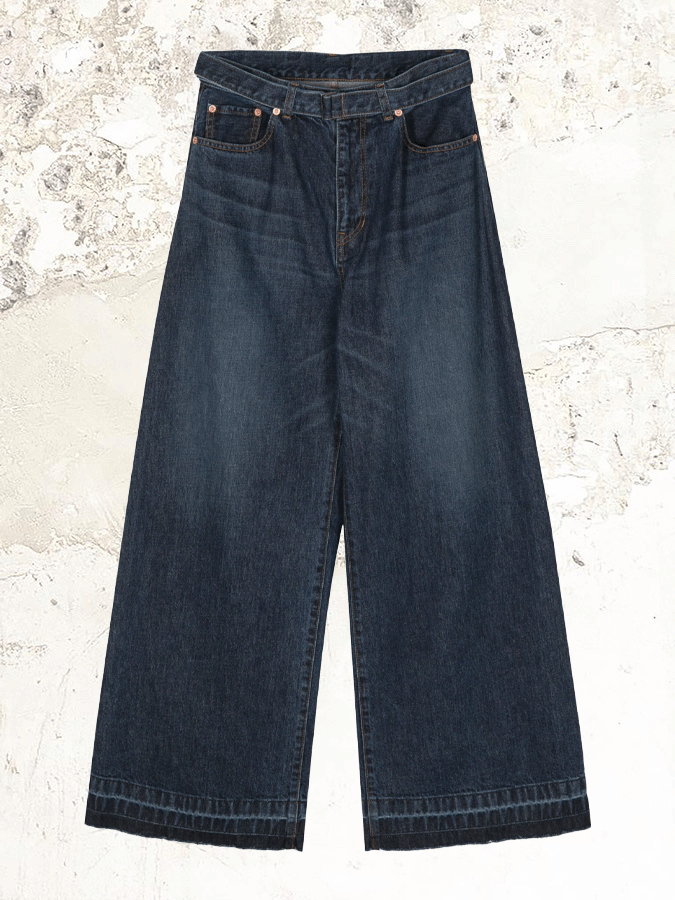 sacai wide-leg belted jeans