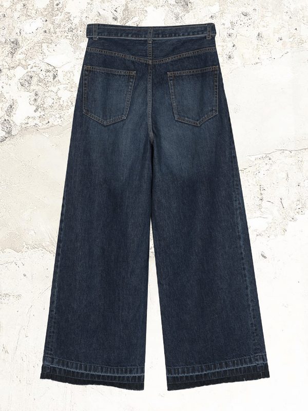 широкие джинсы с поясом sacai