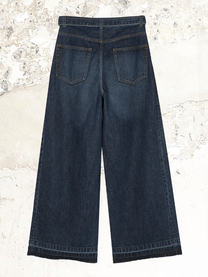 sacai Wide-Leg Jeans mit Gürtel