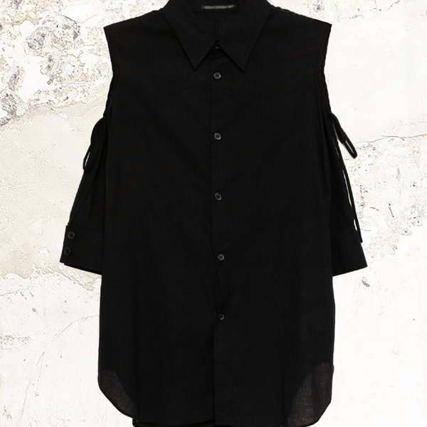トップス Yohji Yamamoto BIG ASYMMETRIC SHIRT YOHJI YAMAMOTO asymmetric-shoulder shirt – MDE