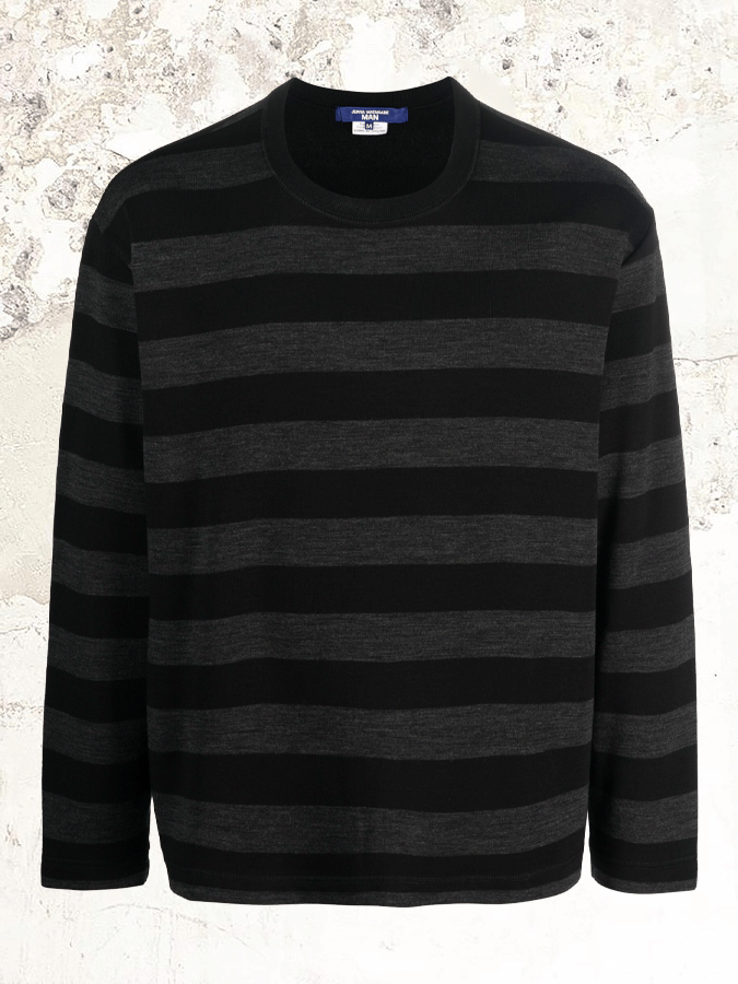 Junya Watanabe round neck stripped long sleeve t-shirt