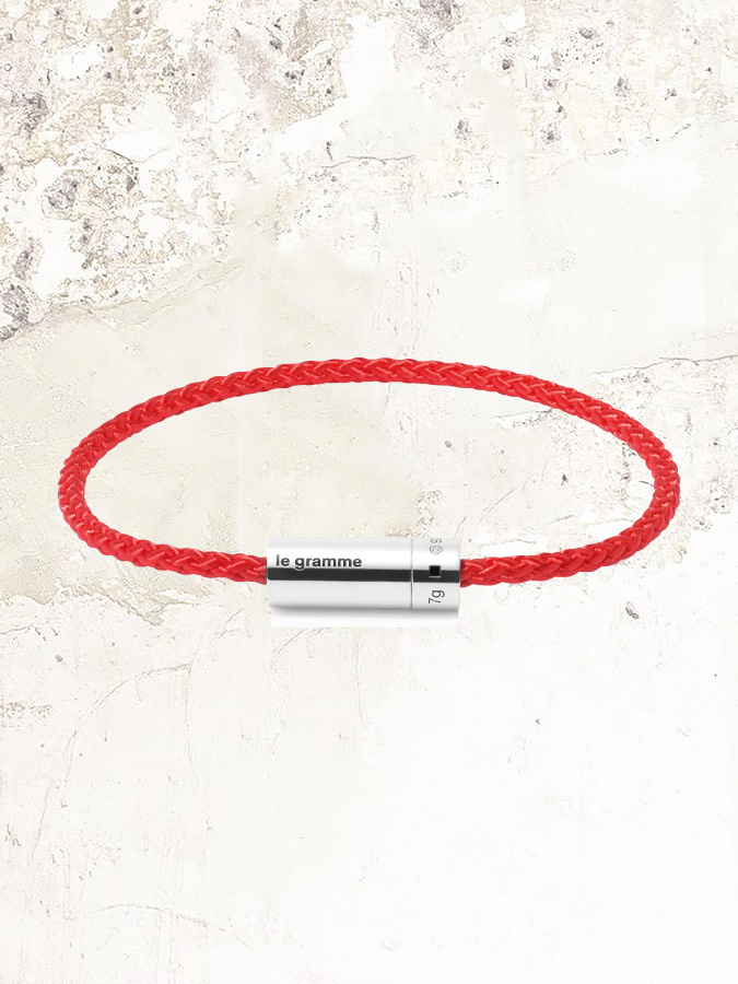 Le gramme red nato cable bracelet le 7g