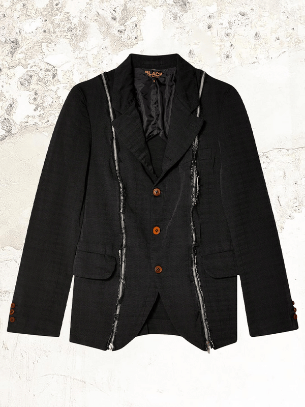 Black Comme Des Garçons Zip-detail single breasted blazer