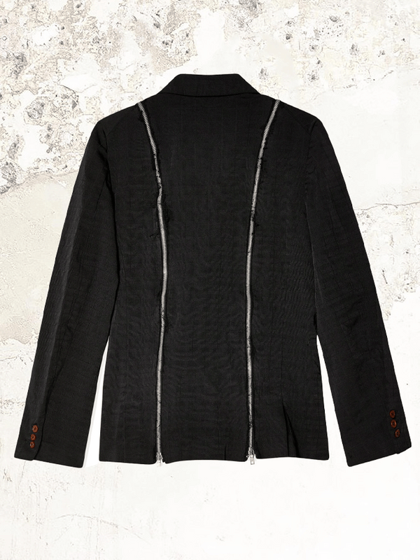 Black Comme Des Garçons Zip-detail single breasted blazer