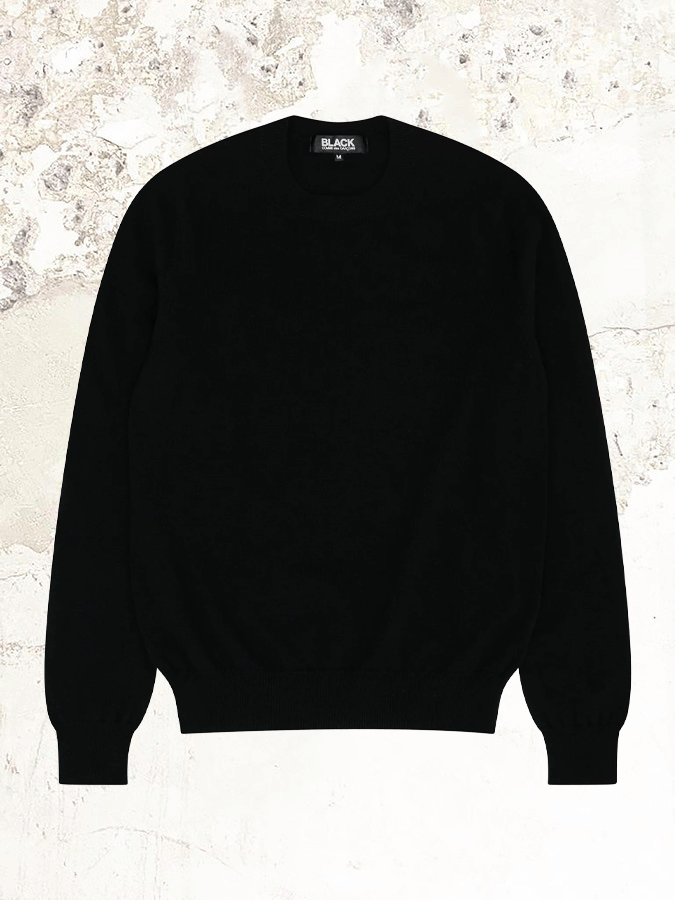 Schwarzer Comme Des Garçons Rundhals-Pullover