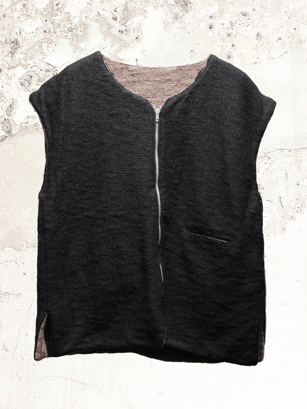 Klasica zip-up reversible wool vest